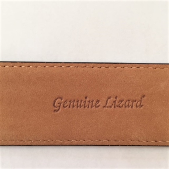 SAKS 5TH AVENUE men's genuine lizard belt, brown - Picture 4 of 8